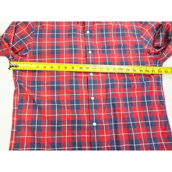 J. Crew Slim Size Large mens Red Blue White Check Button Down Long Sleeve Shirt - Picture 3 of 8